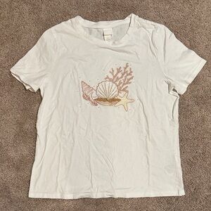 H&M Off-White Casual Tee